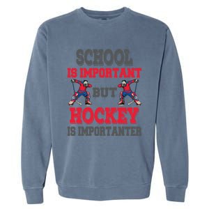 Hockey Is Importanter Dabbing Goalie Gift Bzr Gift Garment-Dyed Sweatshirt