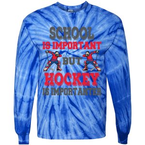 Hockey Is Importanter Dabbing Goalie Gift Bzr Gift Tie-Dye Long Sleeve Shirt