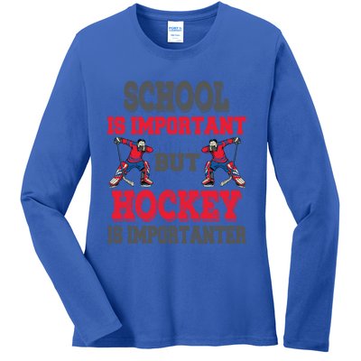 Hockey Is Importanter Dabbing Goalie Gift Bzr Gift Ladies Long Sleeve Shirt