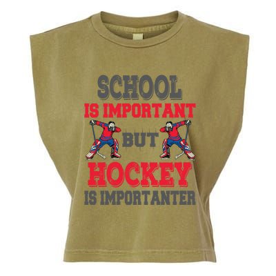 Hockey Is Importanter Dabbing Goalie Gift Bzr Gift Garment-Dyed Women's Muscle Tee