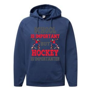 Hockey Is Importanter Dabbing Goalie Gift Bzr Gift Performance Fleece Hoodie