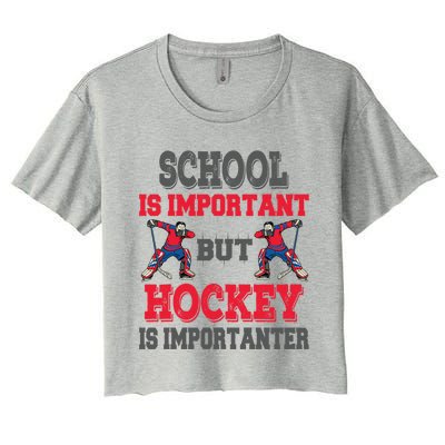 Hockey Is Importanter Dabbing Goalie Gift Bzr Gift Women's Crop Top Tee