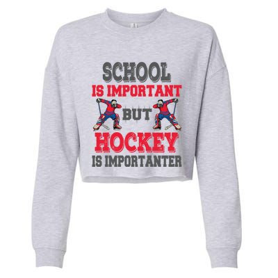 Hockey Is Importanter Dabbing Goalie Gift Bzr Gift Cropped Pullover Crew