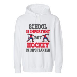 Hockey Is Importanter Dabbing Goalie Gift Bzr Gift Garment-Dyed Fleece Hoodie