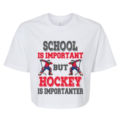 Hockey Is Importanter Dabbing Goalie Gift Bzr Gift Bella+Canvas Jersey Crop Tee