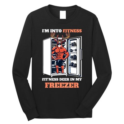 Hunting IM Into Fitness Deer Freezer Funny Hunter Dad Long Sleeve Shirt