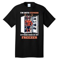 Hunting IM Into Fitness Deer Freezer Funny Hunter Dad Tall T-Shirt