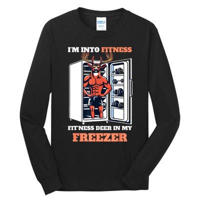 Hunting IM Into Fitness Deer Freezer Funny Hunter Dad Tall Long Sleeve T-Shirt