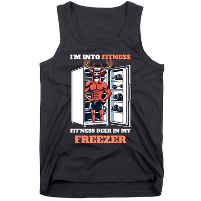 Hunting IM Into Fitness Deer Freezer Funny Hunter Dad Tank Top