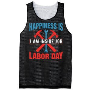 Happiness Is I Am Inside Job, Labor Day Gift Mesh Reversible Basketball Jersey Tank