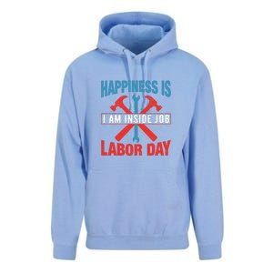 Happiness Is I Am Inside Job, Labor Day Gift Unisex Surf Hoodie