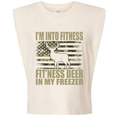 Hunting IM Into Fitness FitNess Deer In My Freezer Garment-Dyed Women's Muscle Tee