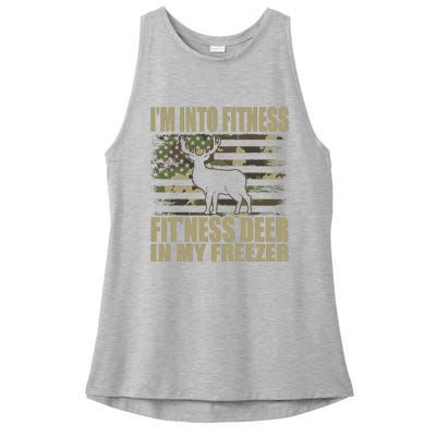 Hunting IM Into Fitness FitNess Deer In My Freezer Ladies PosiCharge Tri-Blend Wicking Tank