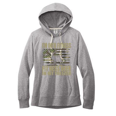 Hunting IM Into Fitness FitNess Deer In My Freezer Women's Fleece Hoodie