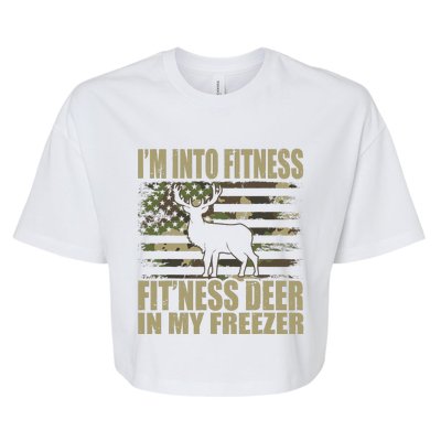 Hunting IM Into Fitness FitNess Deer In My Freezer Bella+Canvas Jersey Crop Tee