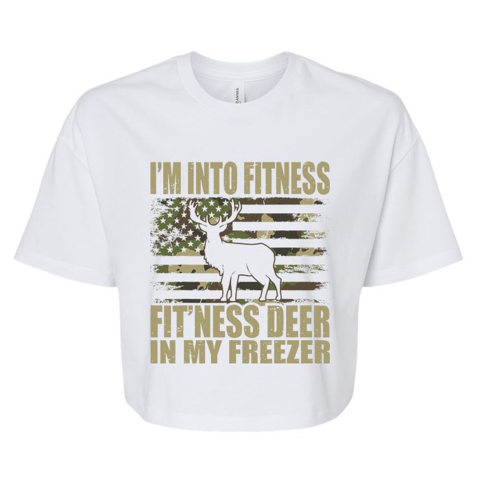 Hunting IM Into Fitness FitNess Deer In My Freezer Bella+Canvas Jersey Crop Tee