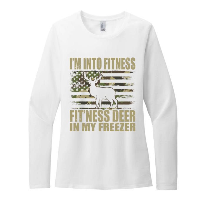 Hunting IM Into Fitness FitNess Deer In My Freezer Womens CVC Long Sleeve Shirt