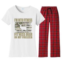 Hunting IM Into Fitness FitNess Deer In My Freezer Women's Flannel Pajama Set