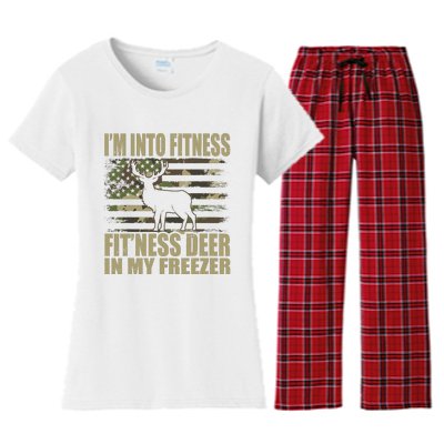 Hunting IM Into Fitness FitNess Deer In My Freezer Women's Flannel Pajama Set