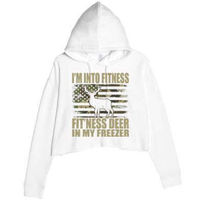 Hunting IM Into Fitness FitNess Deer In My Freezer Crop Fleece Hoodie