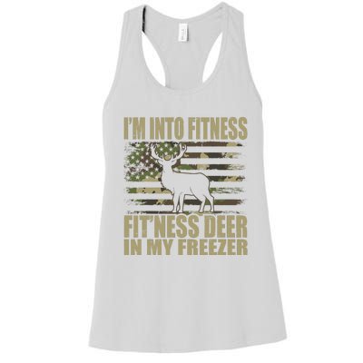 Hunting IM Into Fitness FitNess Deer In My Freezer Women's Racerback Tank