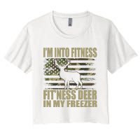 Hunting IM Into Fitness FitNess Deer In My Freezer Women's Crop Top Tee