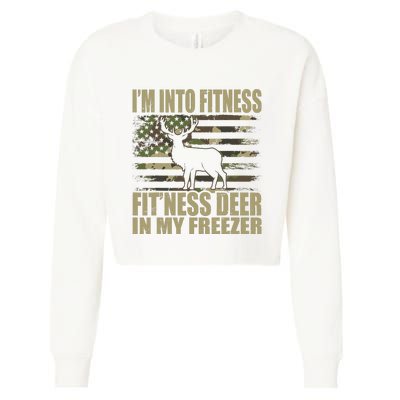 Hunting IM Into Fitness FitNess Deer In My Freezer Cropped Pullover Crew