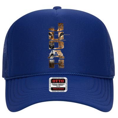 Hebrew Israelite Isreal Yah Tribe Judah Lion Cool Gift High Crown Mesh Back Trucker Hat