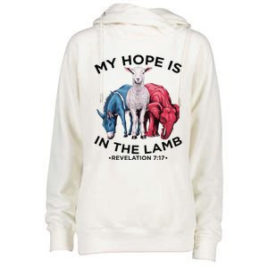 Hope Is In The Lamb My Christian God Jesus Lamb Lover Humor Womens Funnel Neck Pullover Hood