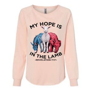 Hope Is In The Lamb My Christian God Jesus Lamb Lover Humor Womens California Wash Sweatshirt