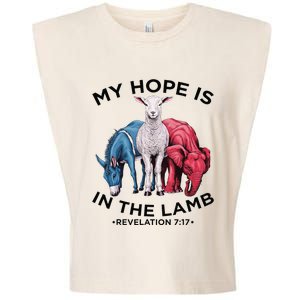 Hope Is In The Lamb My Christian God Jesus Lamb Lover Humor Garment-Dyed Women's Muscle Tee