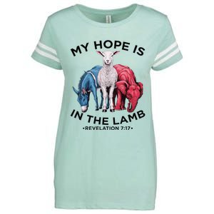 Hope Is In The Lamb My Christian God Jesus Lamb Lover Humor Enza Ladies Jersey Football T-Shirt