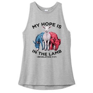 Hope Is In The Lamb My Christian God Jesus Lamb Lover Humor Ladies PosiCharge Tri-Blend Wicking Tank