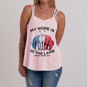 Hope Is In The Lamb My Christian God Jesus Lamb Lover Humor Women's Strappy Tank