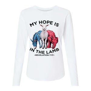 Hope Is In The Lamb My Christian God Jesus Lamb Lover Humor Womens Cotton Relaxed Long Sleeve T-Shirt