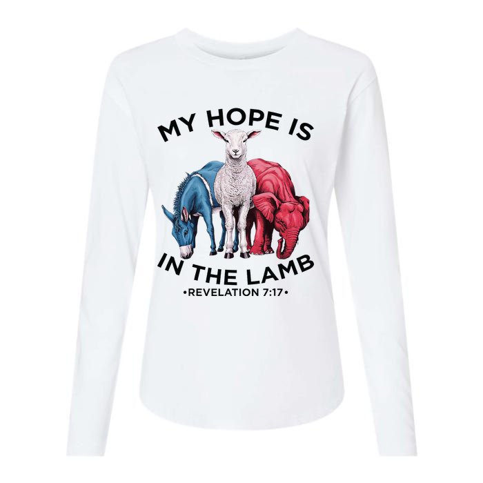 Hope Is In The Lamb My Christian God Jesus Lamb Lover Humor Womens Cotton Relaxed Long Sleeve T-Shirt