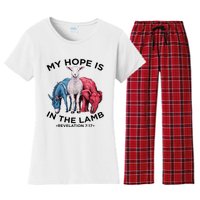 Hope Is In The Lamb My Christian God Jesus Lamb Lover Humor Women's Flannel Pajama Set