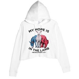 Hope Is In The Lamb My Christian God Jesus Lamb Lover Humor Crop Fleece Hoodie