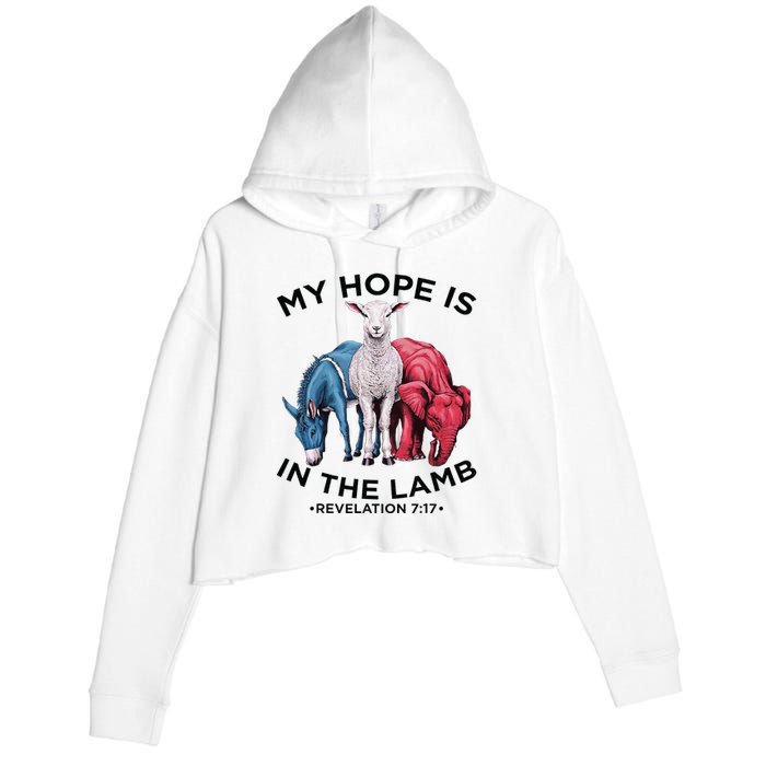 Hope Is In The Lamb My Christian God Jesus Lamb Lover Humor Crop Fleece Hoodie