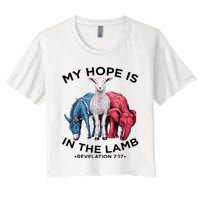 Hope Is In The Lamb My Christian God Jesus Lamb Lover Humor Women's Crop Top Tee