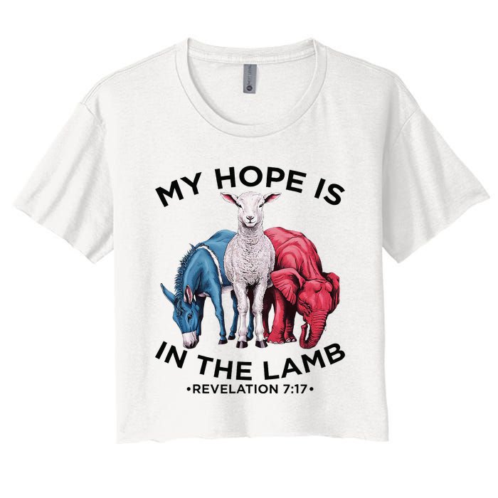 Hope Is In The Lamb My Christian God Jesus Lamb Lover Humor Women's Crop Top Tee