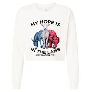 Hope Is In The Lamb My Christian God Jesus Lamb Lover Humor Cropped Pullover Crew