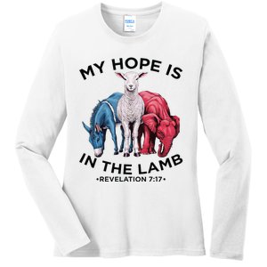 Hope Is In The Lamb My Christian God Jesus Lamb Lover Humor Ladies Long Sleeve Shirt