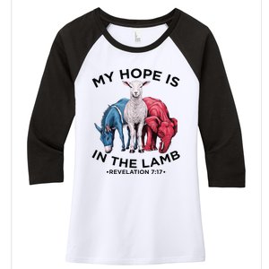 Hope Is In The Lamb My Christian God Jesus Lamb Lover Humor Women's Tri-Blend 3/4-Sleeve Raglan Shirt