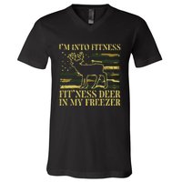 Hunting Im Into Fitness Fit Ness Deer Freezer V-Neck T-Shirt