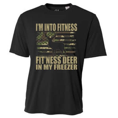 Hunting Im Into Fitness Fitness Deer In My Freezer Cooling Performance Crew T-Shirt