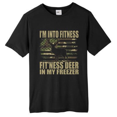 Hunting Im Into Fitness Fitness Deer In My Freezer Tall Fusion ChromaSoft Performance T-Shirt