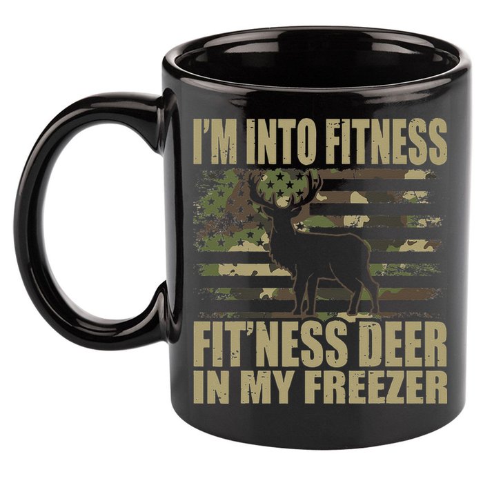 Hunting Im Into Fitness Fitness Deer In My Freezer 11oz C Handle Ceramic Mug