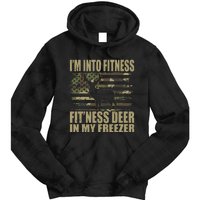 Hunting Im Into Fitness Fitness Deer In My Freezer Tie Dye Hoodie