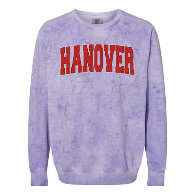 Hanover In Indiana Varsity Style Usa Vintage Sports Gift Colorblast Crewneck Sweatshirt